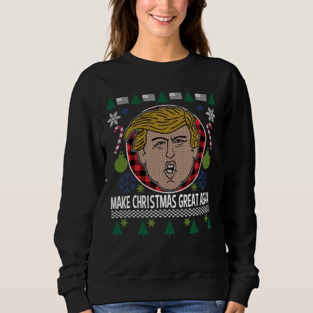 Moletom Trump Torna o Excelente de Natal novamente doce fe (Frente)