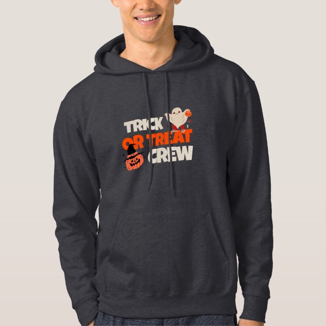 Moletom Truque Ou Tratar O Hoodie Da Tripulação (Frente)