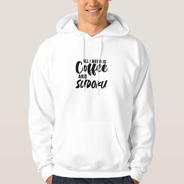 Moletom TUDO O QUE PRECISO É CAFÉ E SUDOKU T-Shirt (Frente)
