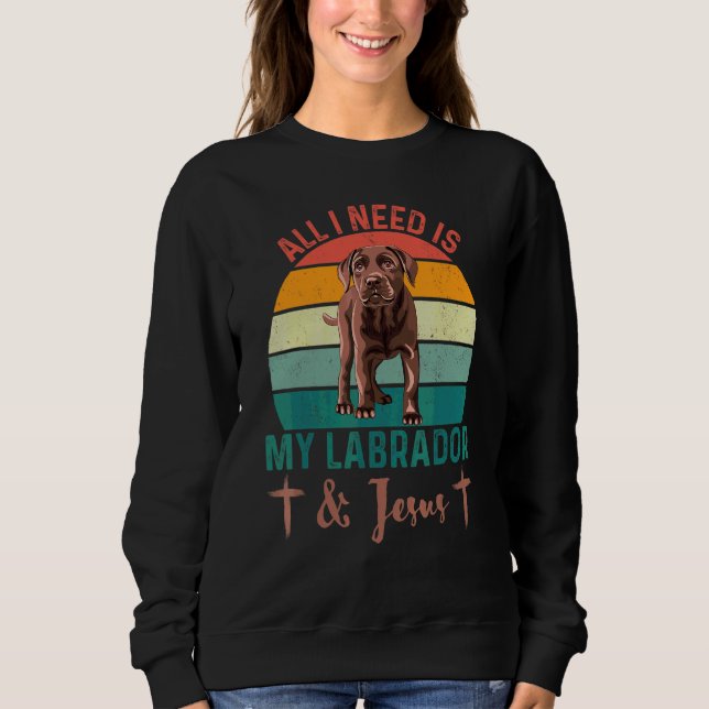 Moletom Tudo o que Preciso é Meu Labrador e Jesus  Cachorr (Frente)
