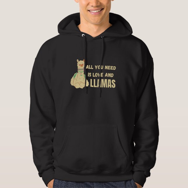 Moletom Tudo Que Você Precisa É De Amor E Lhamas Animais B (Frente)