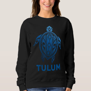 Moletom Tulum Mexico Tribal Tattoo Blue Sea Turtle Souveni