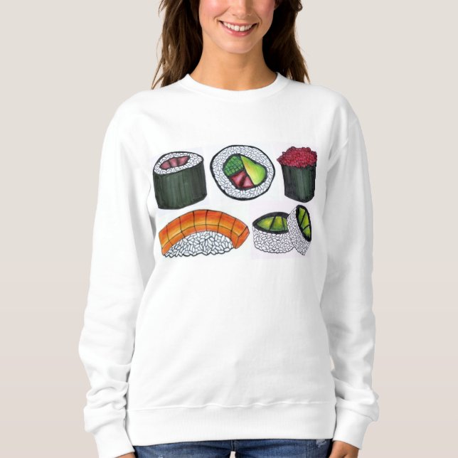 Moletom Tuna Roll Nigiri Comida japonesa Sushi Sweatshirt (Frente)