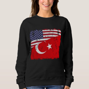 Moletom Turca Orgulho Turco-Americano Bandeira Raiz Patrim