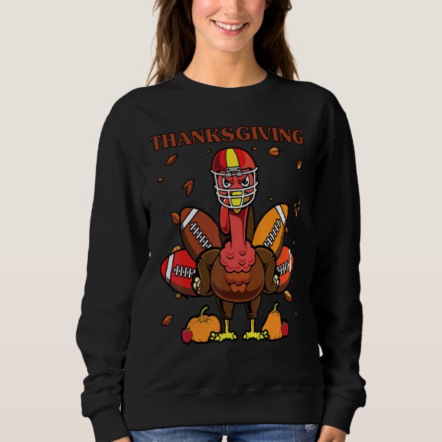 Moletom Turkey American Football Thanksgiving Turkey Squad (Frente)