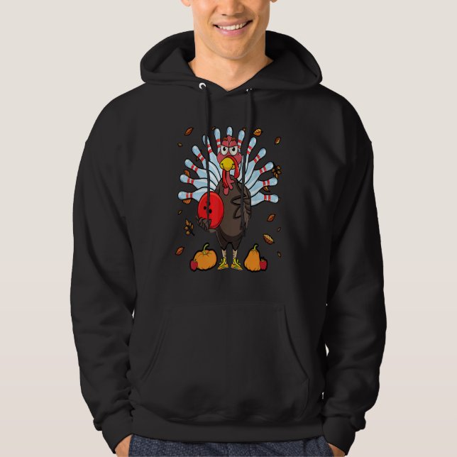 Moletom Turkey Bowling Hello Fall Cute Turkey Bowling Squa (Frente)