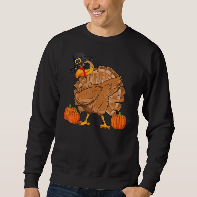 Moletom Turkey Dabbing Thanksgiving Day Dab Fall Pumpkin (Frente)