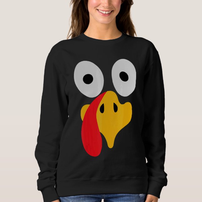 Moletom Turkey Face Pilgrim  Thanksgiving Costume (Frente)