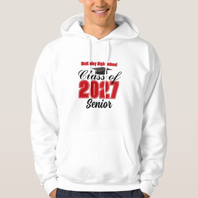 Moletom Turma Vermelha de 2027 Senior Custom High School (Frente)