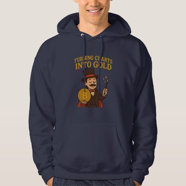 Moletom Turning Charts Into Gold Bitcoin Magician Hoodie (Frente)