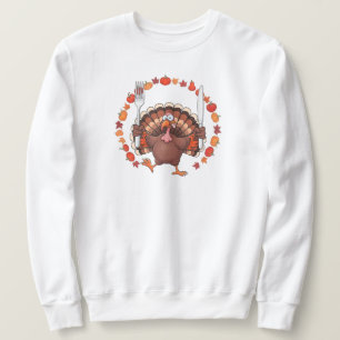 Moletom Turquia com Fork & Knife APENAS BRANCO