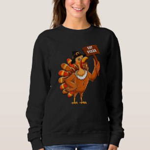 Moletom Turquia Pilgrim Come Pizza Adulto Vegan Kids Thank