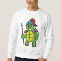Turtle como guerreiro com Spear e Helmet