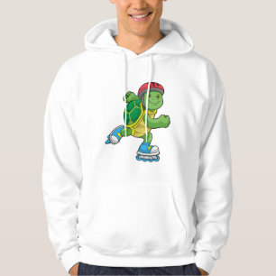 Moletom Turtle como skater com skates e capacete embutidos