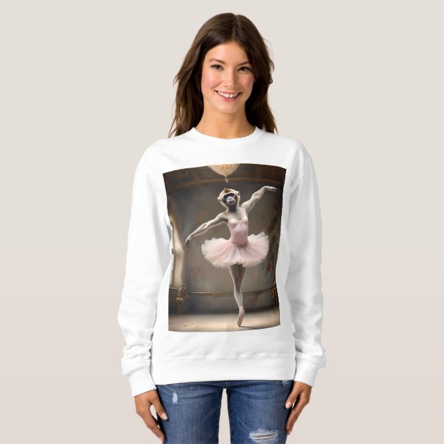 Moletom "Tutu-rific! A Pirouette Graceful de Gibbon" (Frente Completa)