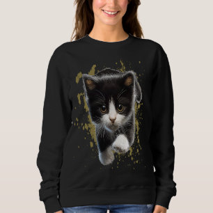 Moletom Tuxedo Cat Kitten Black and White Animal