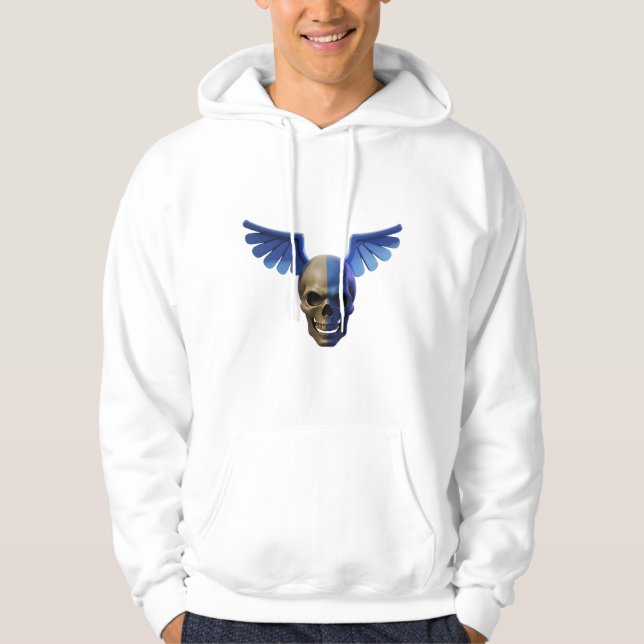 Moletom Two-Toned Skull with Blue Stylized Wings (Frente)