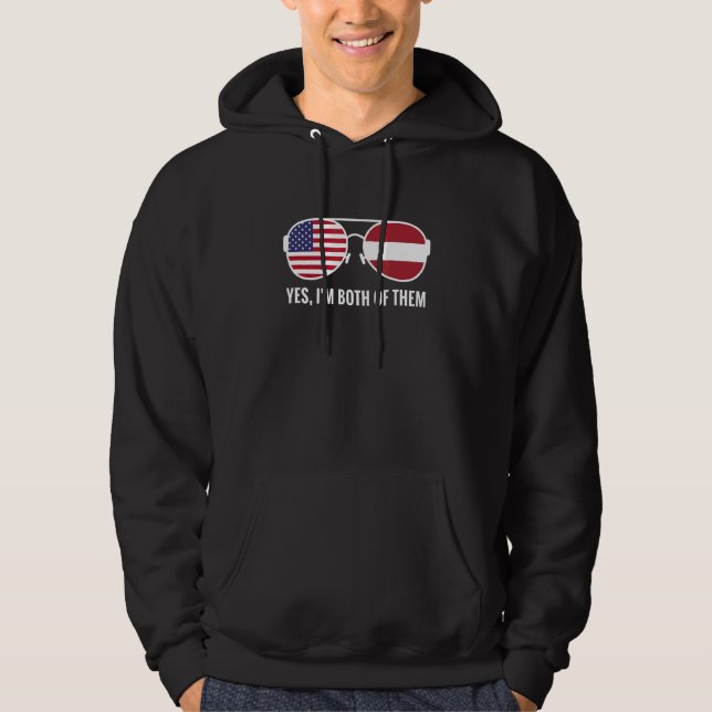 Moletom U.A. Letônia Bandeira Óculos de sol Americanos Let (Frente)