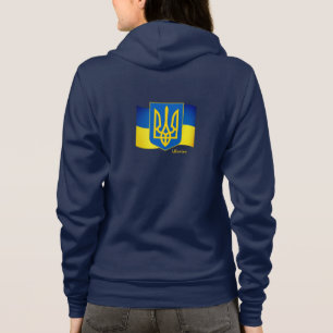 Moletom Ucrânia Hoodie e bandeira ucraniana, Emblem / esp