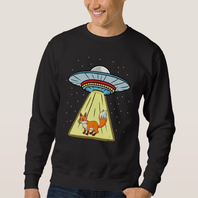 Moletom Ufo Abdução De Floresta De Raposa (Frente)