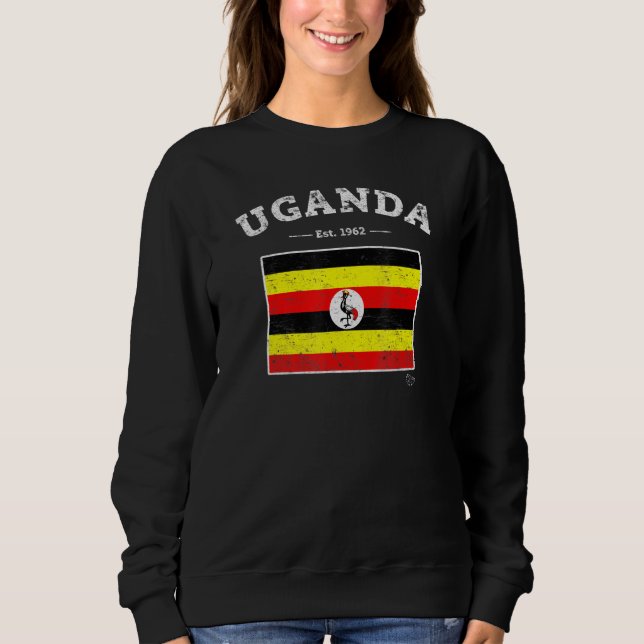 Moletom Uganda Flag Vintage Uganda (Frente)