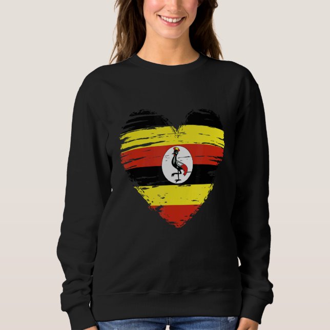 Moletom Uganda Heart Ugandan Flag Pride Uganda (Frente)