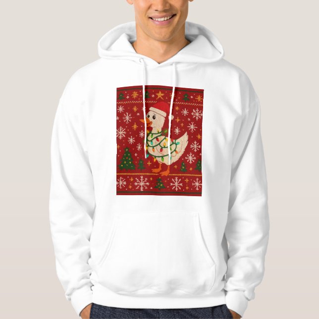 Moletom Ugly Christmas Goose Hoodie | Funny Holiday Sweate (Frente)
