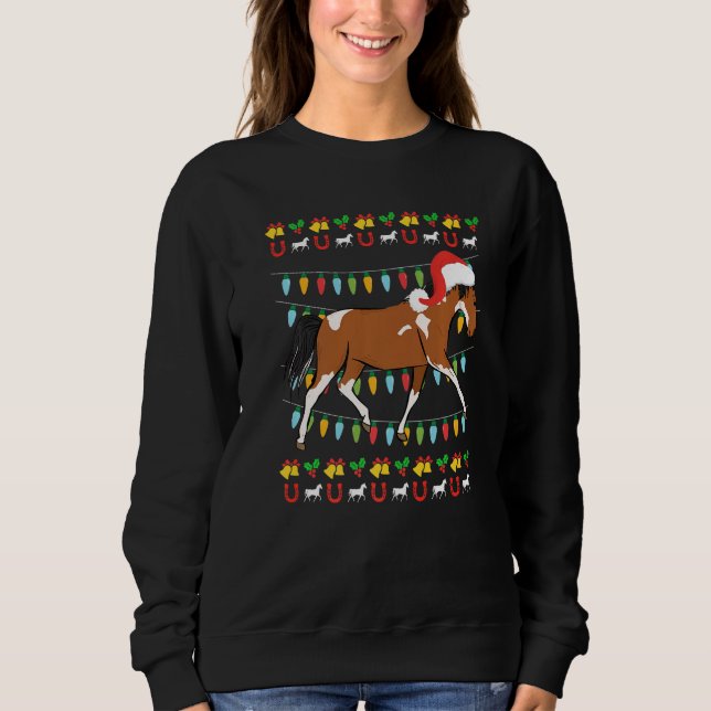 Moletom Ugly Christmas horse rider equestrian Christmas (Frente)