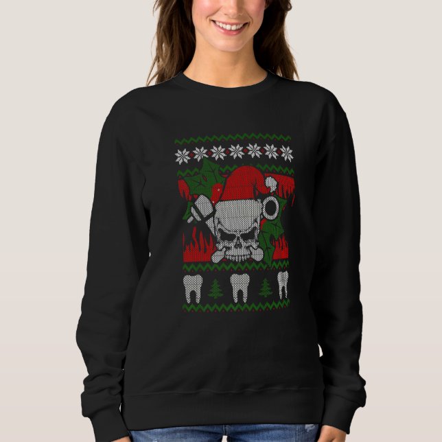 Moletom Ugly Christmas Santa Skull Dentist  Xmas (Frente)
