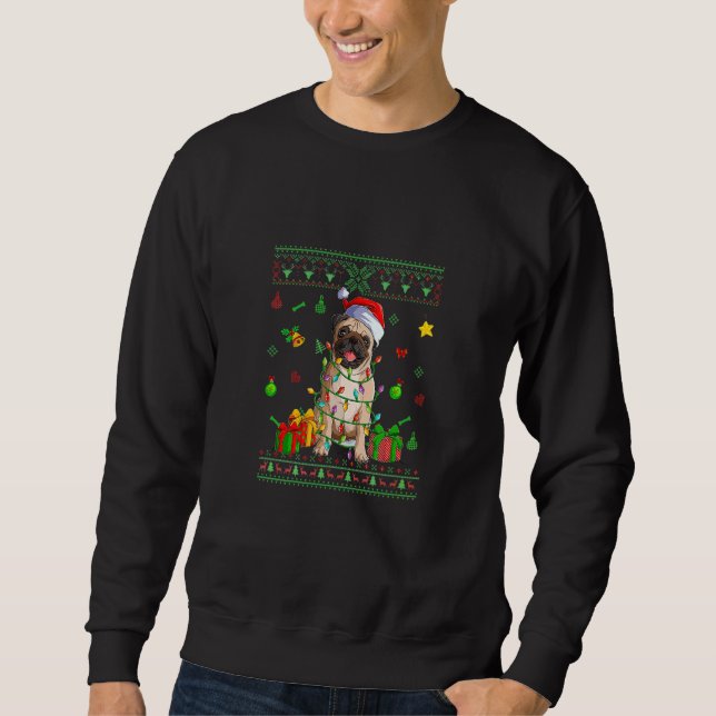 Moletom Ugly Christmas Sweater Merry Pugmas Pug Dog (Frente)