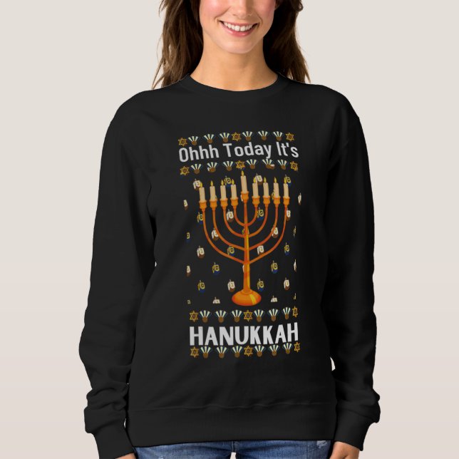 Moletom Ugly Hanukkah Sweater Ohhh Today It's Hanukkah (Frente)