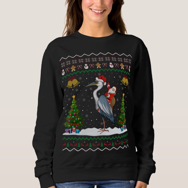 Moletom Ugly Heron Bird Xmas Gift Papais noeis Andando Her (Frente)
