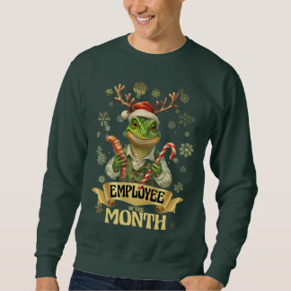 Moletom Ugly sweater Christmas lizard elf employee award
