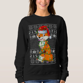 Moletom Ugly Sweater Style Xmas Lights Santa Fox Christmas