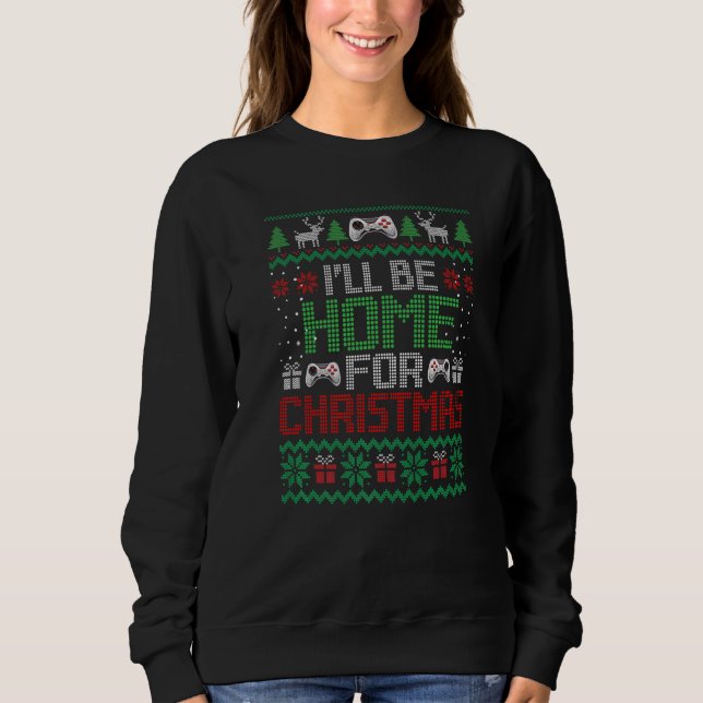 Moletom Ugly Xmas I'll Be Home For Christmas Video Game (Frente)