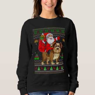 Moletom Ugly Xmas Santa Riding Bulldog Christmas