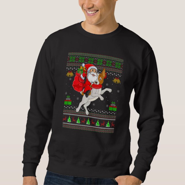 Moletom Ugly Xmas Santa Riding Weimaraner Dog Christmas (Frente)