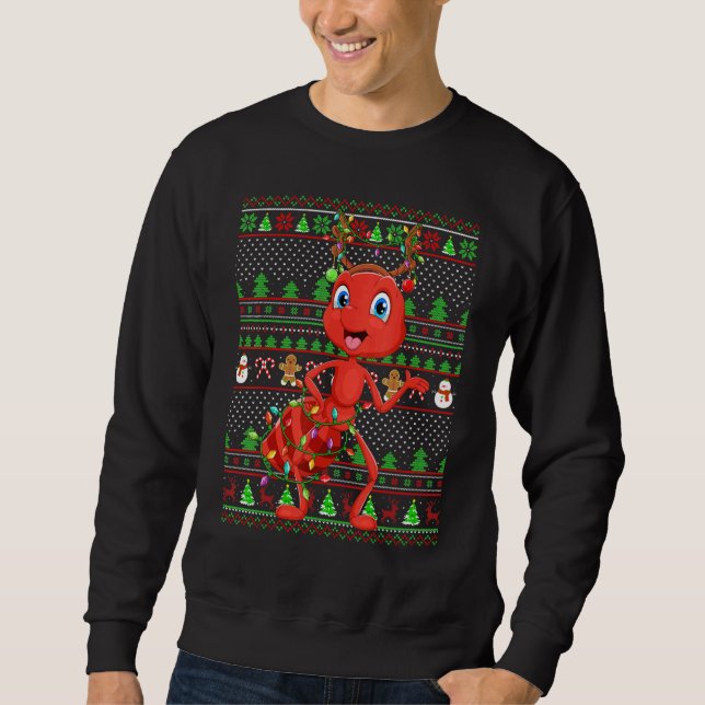 Moletom Ugly Xmas Sweater Style Lighting Ant Christmas (Frente)