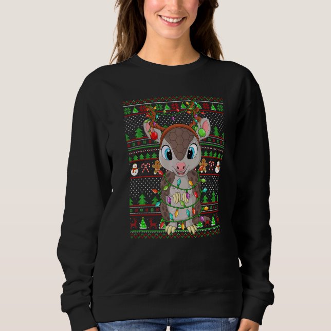 Moletom Ugly Xmas Sweater Style Lighting Armadillo Christm (Frente)