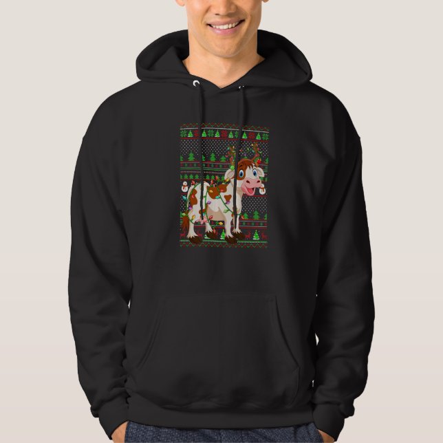 Moletom Ugly Xmas Sweater Style Lighting Cattle Christmas  (Frente)