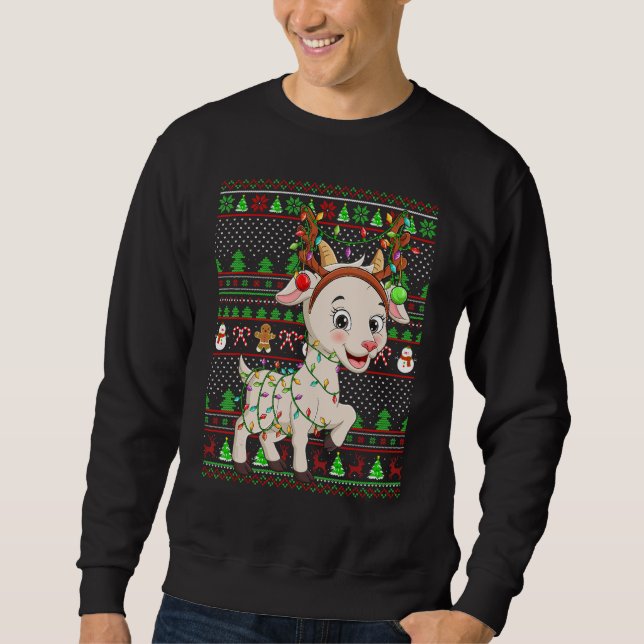 Moletom Ugly Xmas Sweater Style Lighting Goat Christmas (Frente)