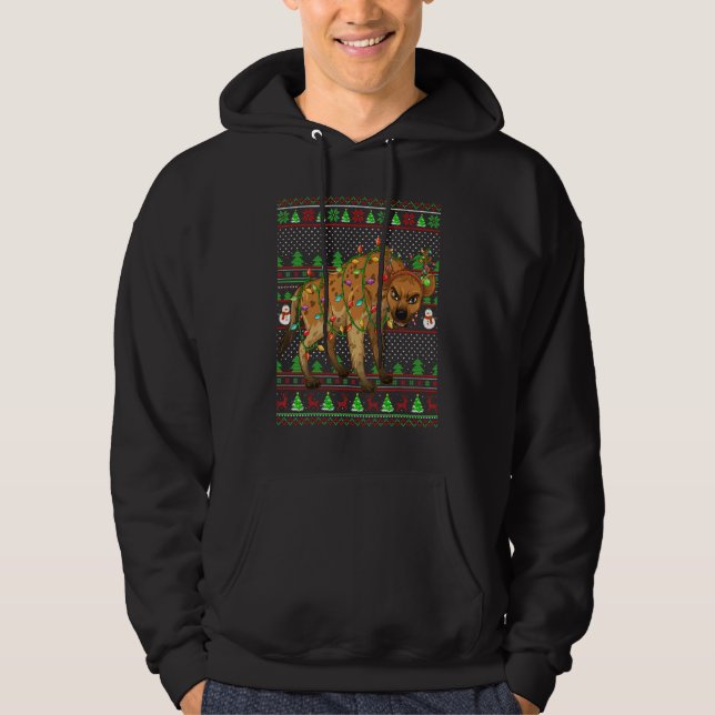 Moletom Ugly Xmas Sweater Style Lighting Hyena Christmas (Frente)