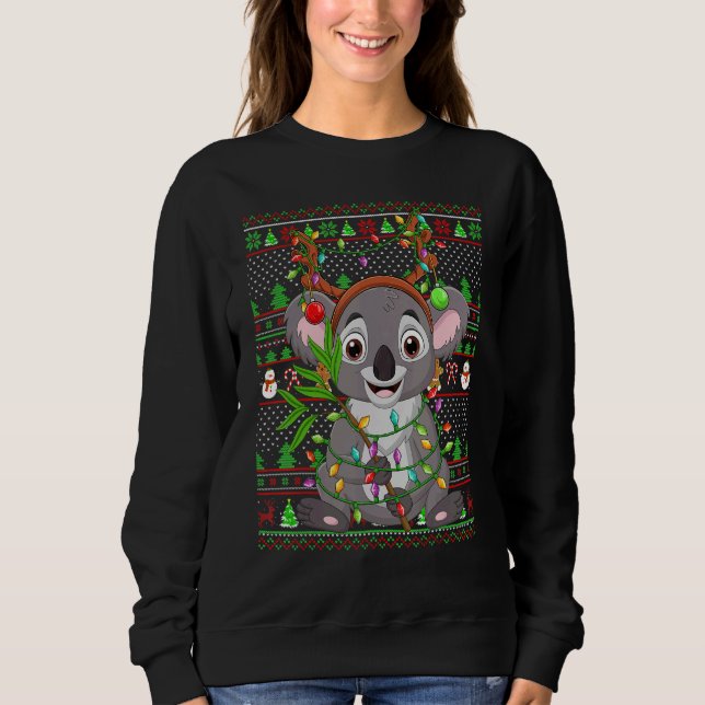 Moletom Ugly Xmas Sweater Style Lighting Koala Christmas (Frente)