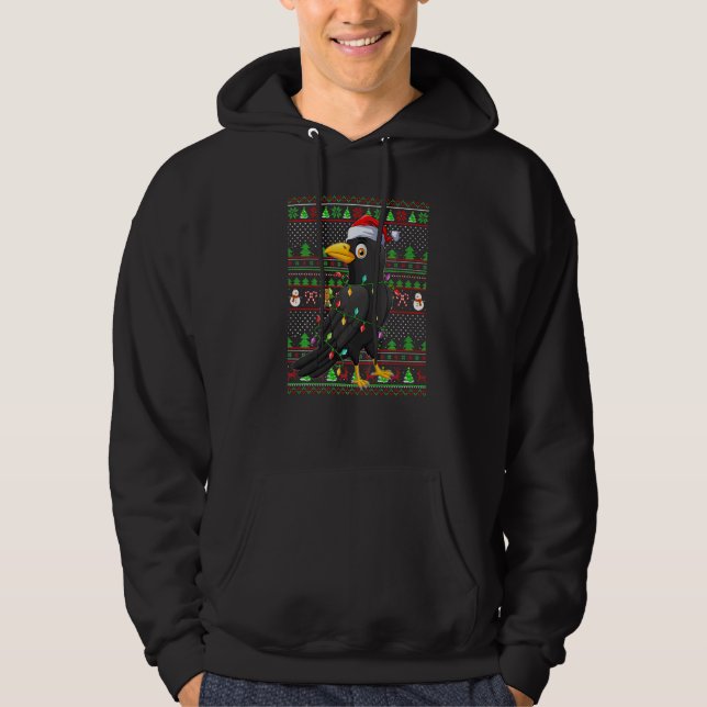 Moletom Ugly Xmas Sweater Style Lighting Raven Bird Christ (Frente)