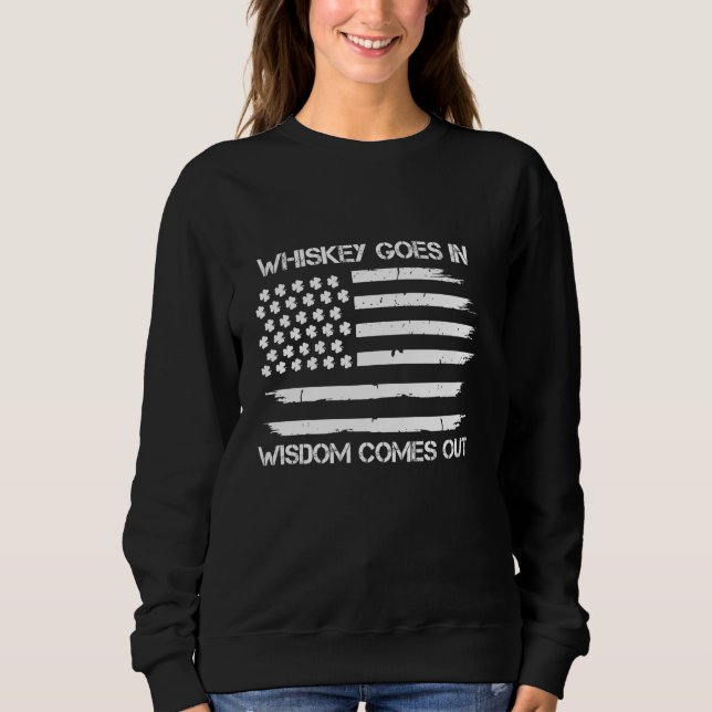 Moletom uísque engraçado sai sabedoria irish ameri (Frente)