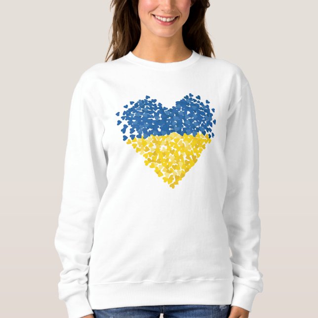 Moletom Ukrainian flag. Love to Ukraine. Support.  (Frente)