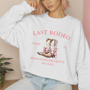 Moletom Último Rodeio Western Coquette botas Bachelorette