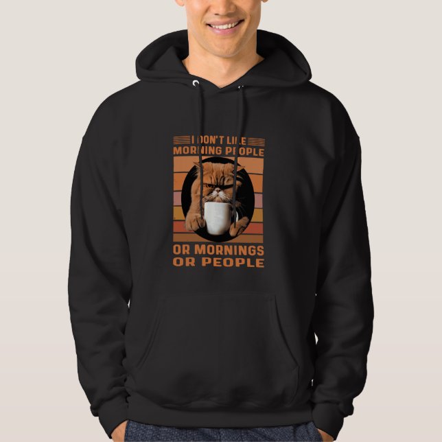 Moletom Um Bebendo De Gato Persa Animado, Seu Café Da Manh (Frente)