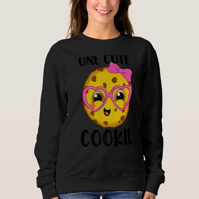 Moletom Um Boneco de Cookie Bonito, Arco Rosa Óculos de Co (Frente)