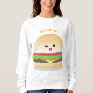 Moletom Um bonito e feliz desenho animado do hambúrguer k